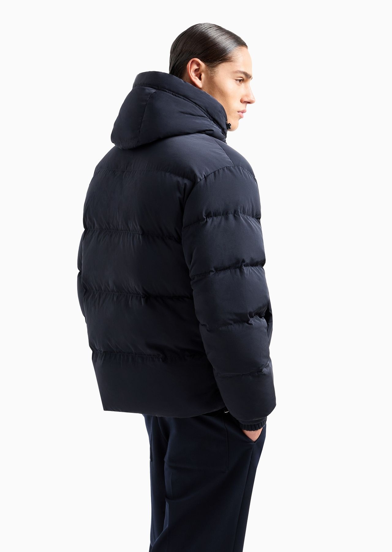 Full-zip water-repellent quilted ottoman nylon down jacket - 3