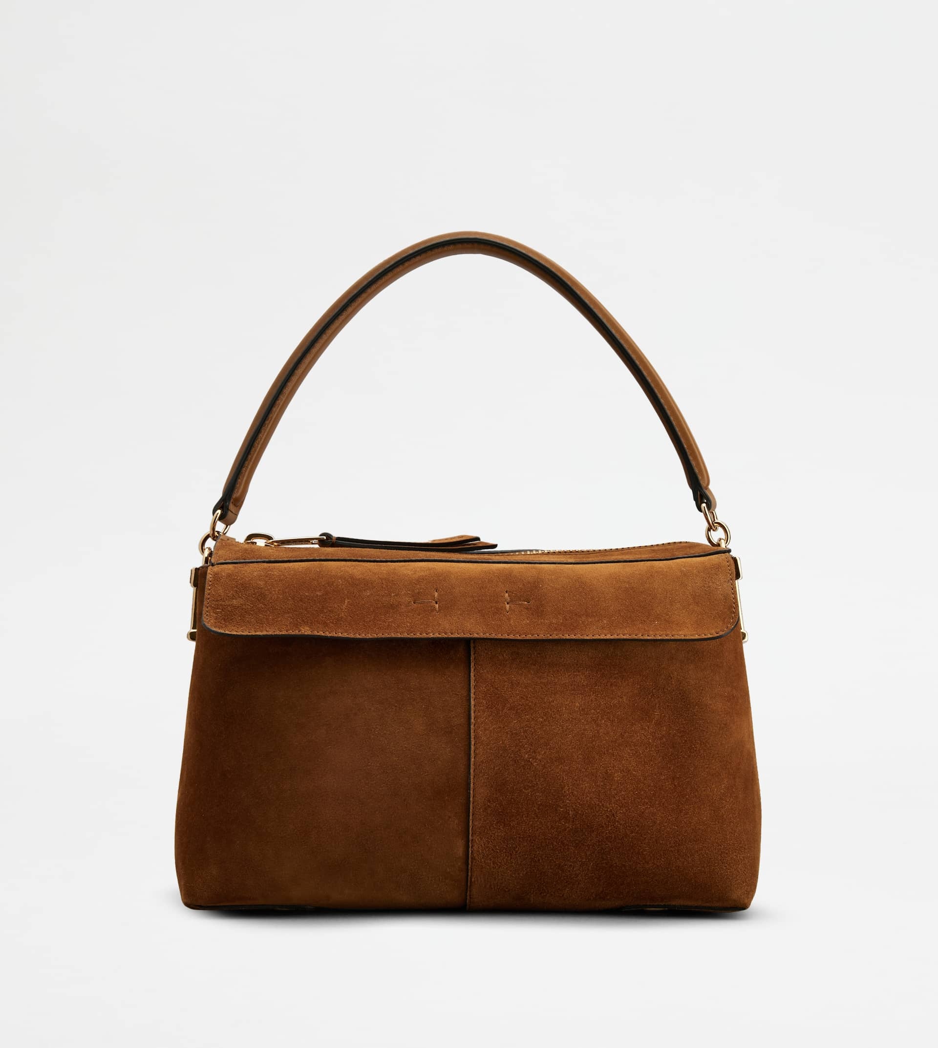 TOD'S T CASE BAULETTO IN SUEDE SMALL - BROWN - 1