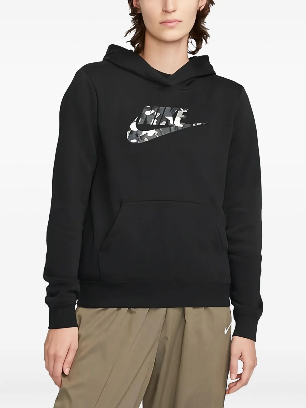 camouflage-logo hoodie - 1