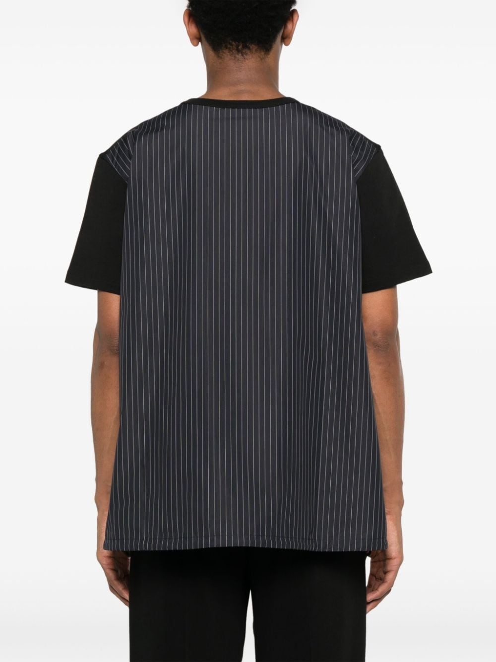 pinstripe-panel T-shirt - 3