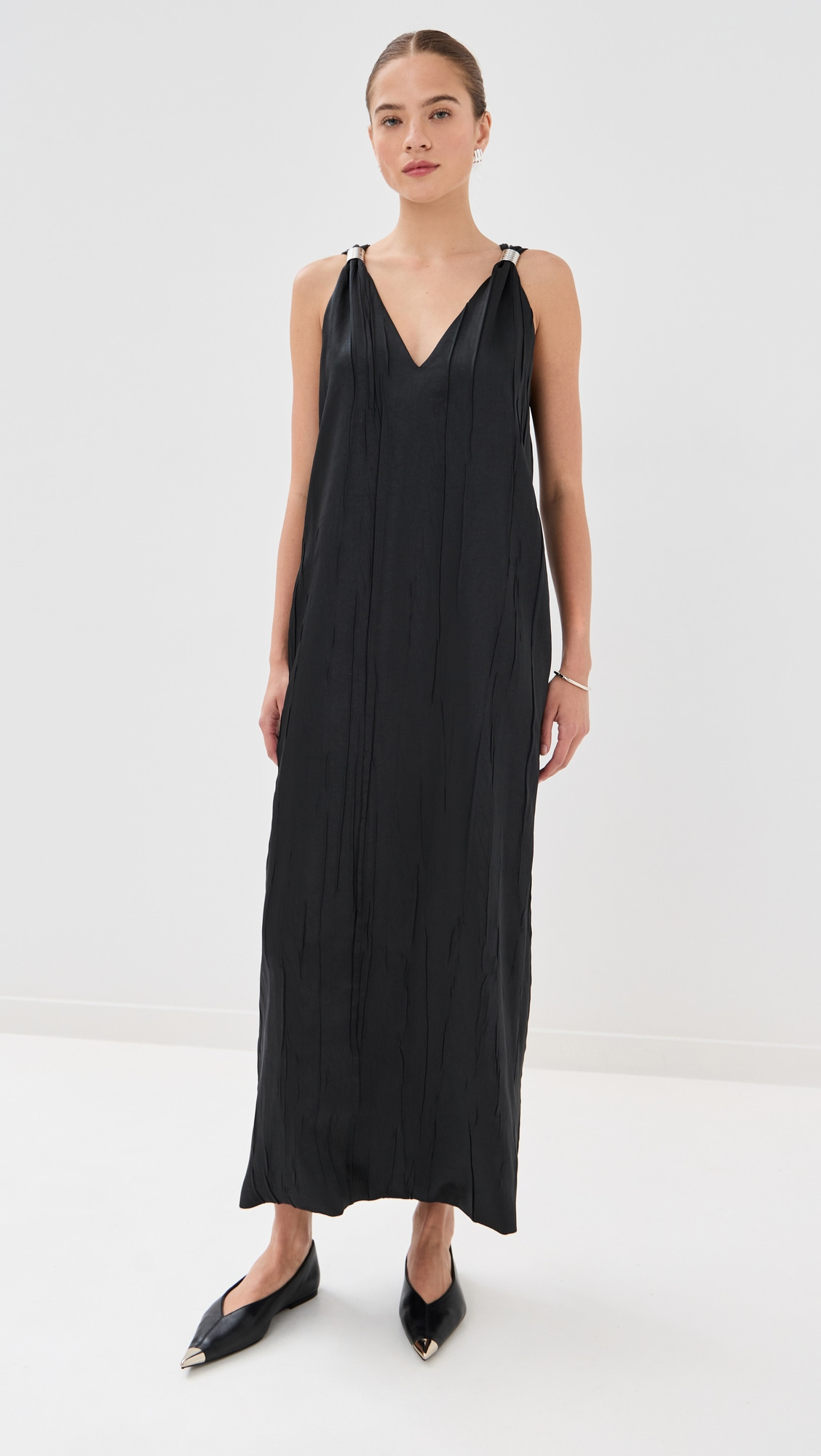The Keke Deep V Shift Midi Dress - 6