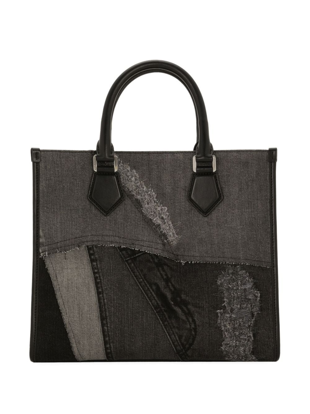 logo-plaque patchwork shoulder bag - 3
