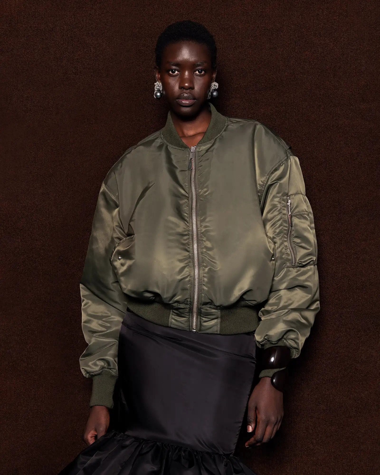 CROPPED BROAD BOMBER KHAKI - 5