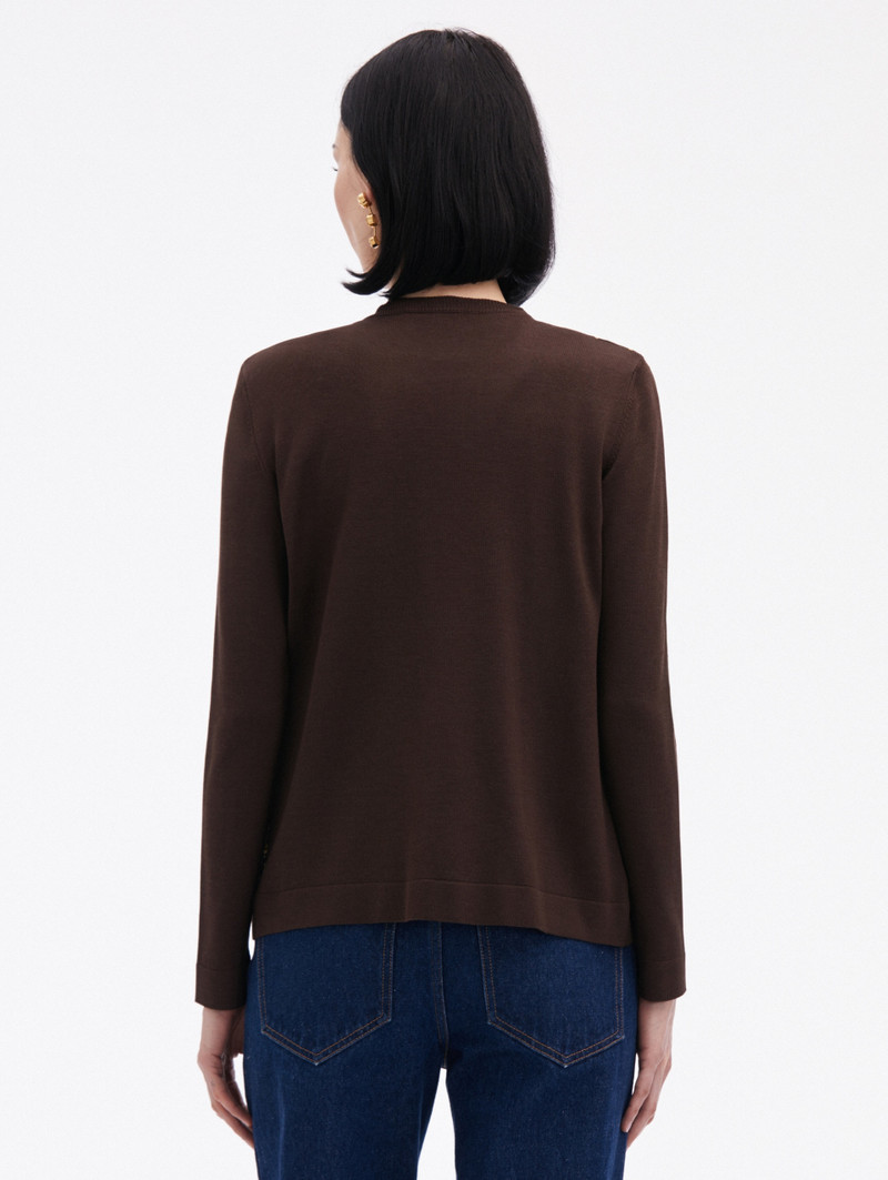 OSCAR CHAIN-LINK INSET CARDIGAN 3