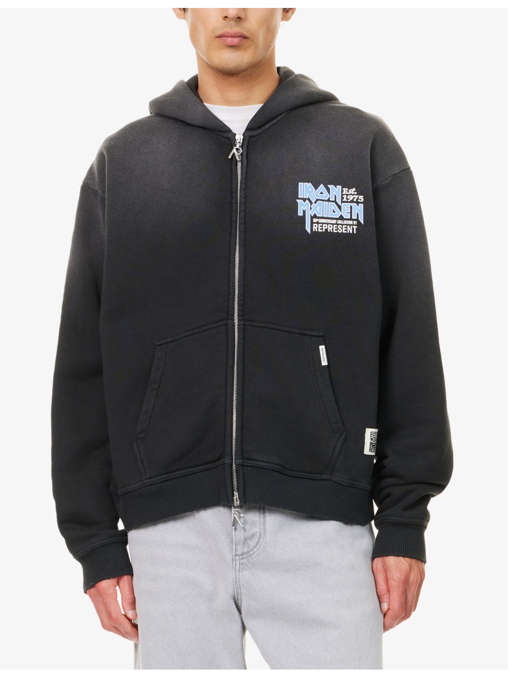 Graphic-Print Distressed Cotton Hoody - 3
