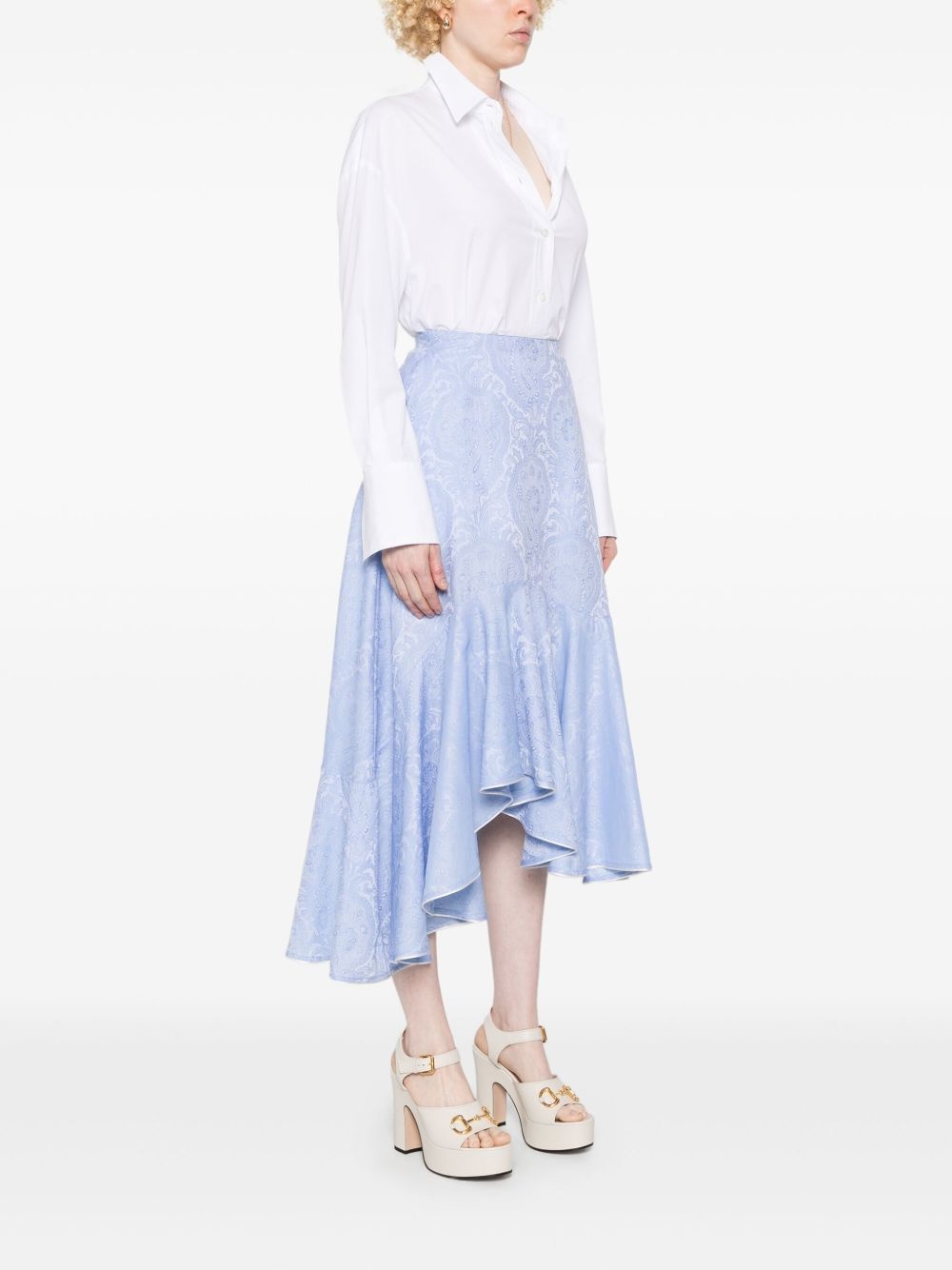 paisley-jacquard midi skirt - 3