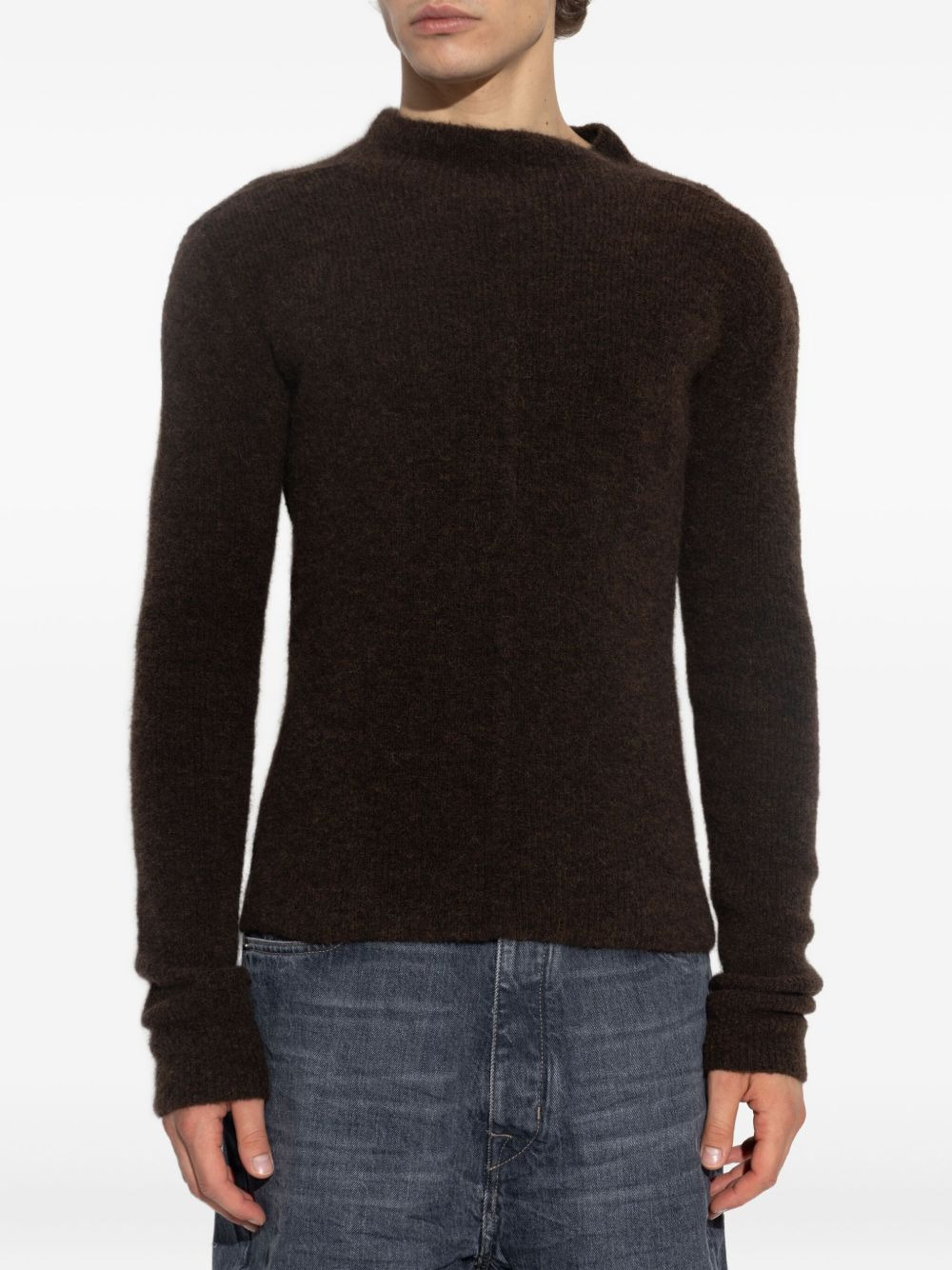 high-neck alpaca wool sweater - 3