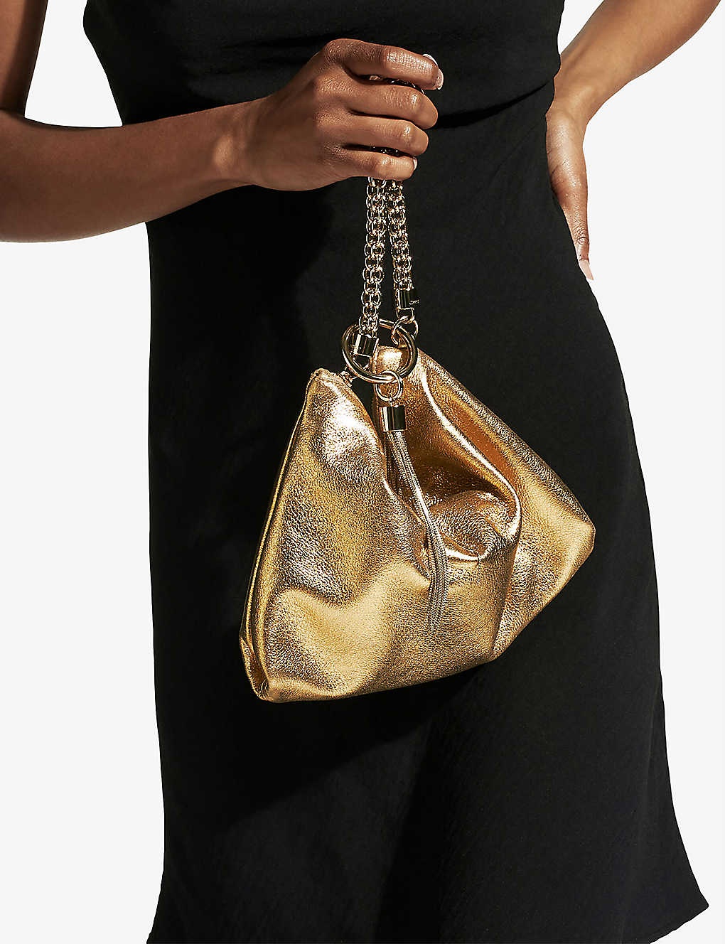 Callie metallic leather clutch - 4