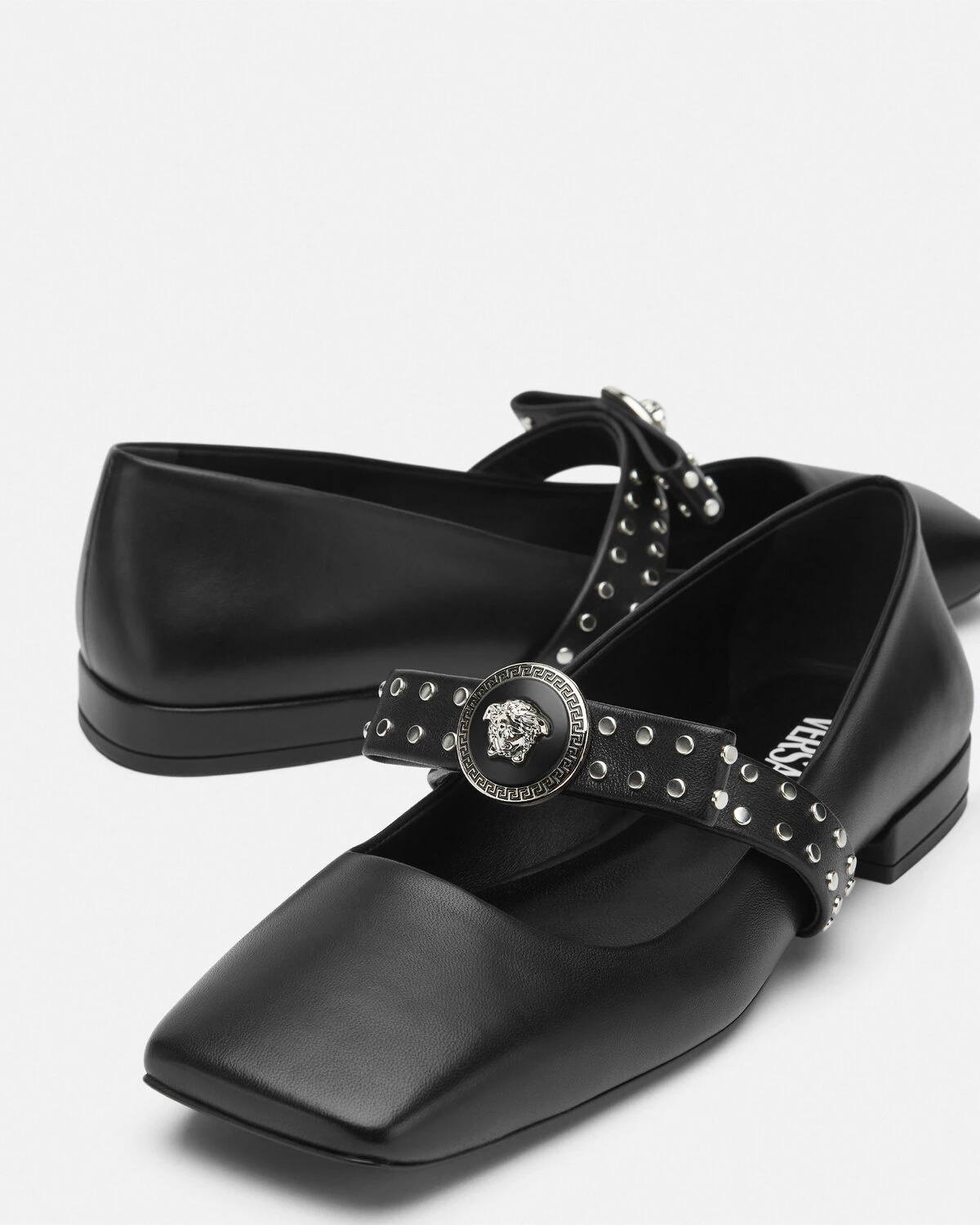 Gianni Ribbon Studded Ballerinas - 5