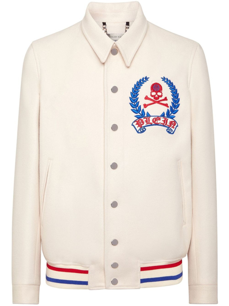 skull-embroidered shirt jacket 1