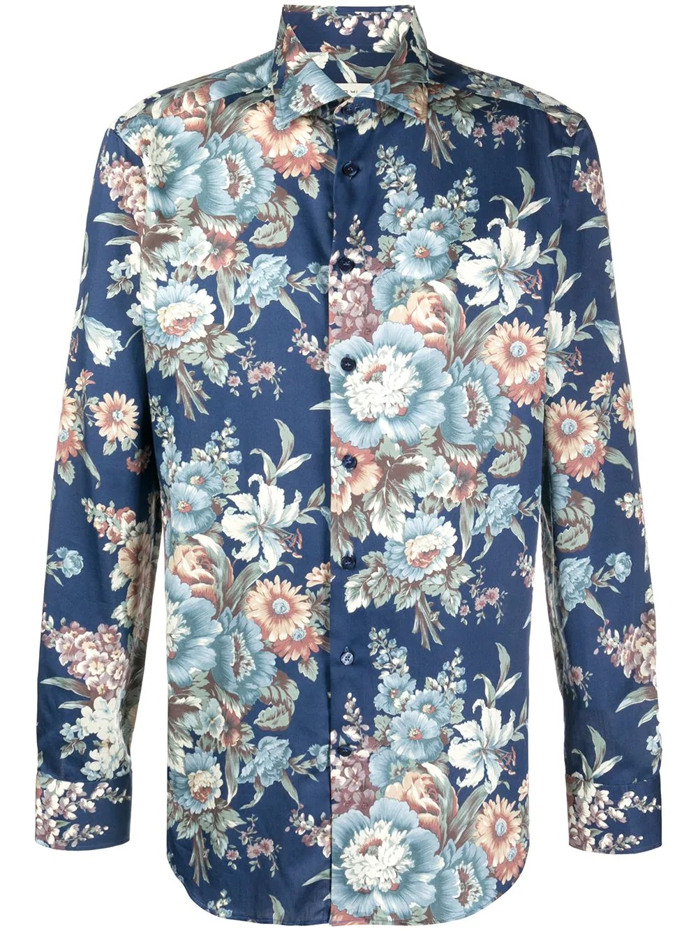 floral-print cotton shirt - 1