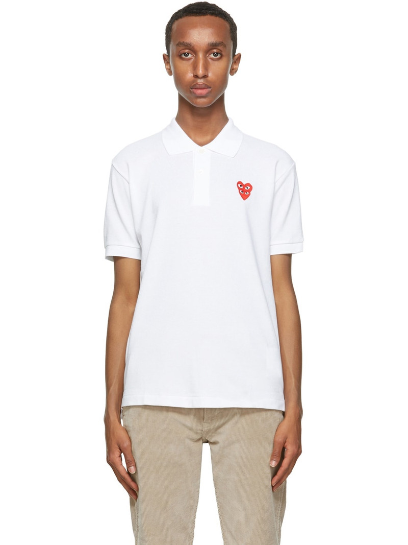 White Double Heart Polo - 1