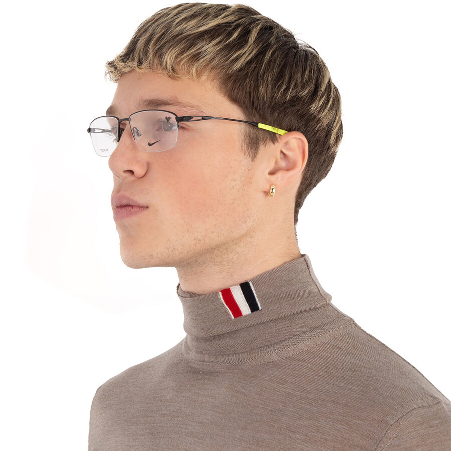 Nike Demo Rectangular Titanium Men's Eyeglasses NIKE 6045 002 56 - 2