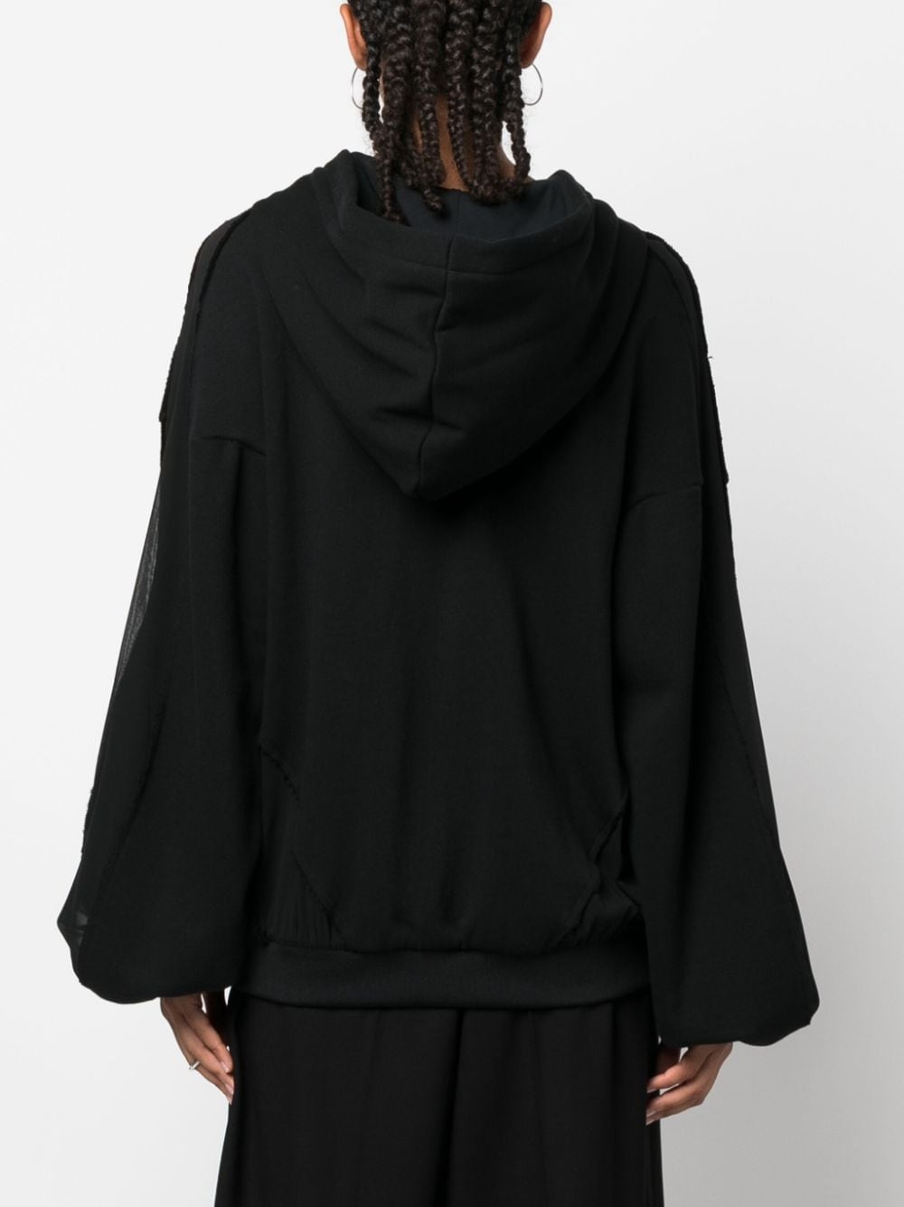 panelled zip-up hoodie - 4