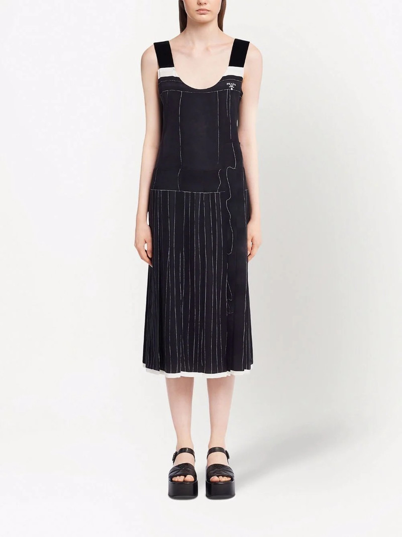 Prada sleeveless silk midi dress outlook