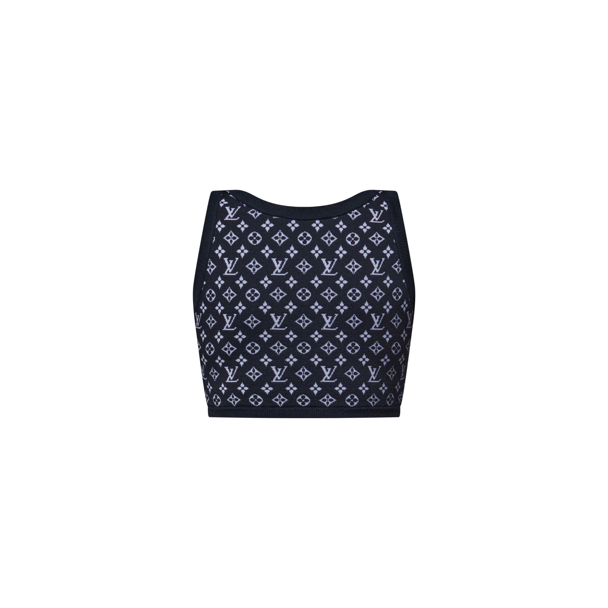 Monogram Jacquard Knit Crop Top - 3