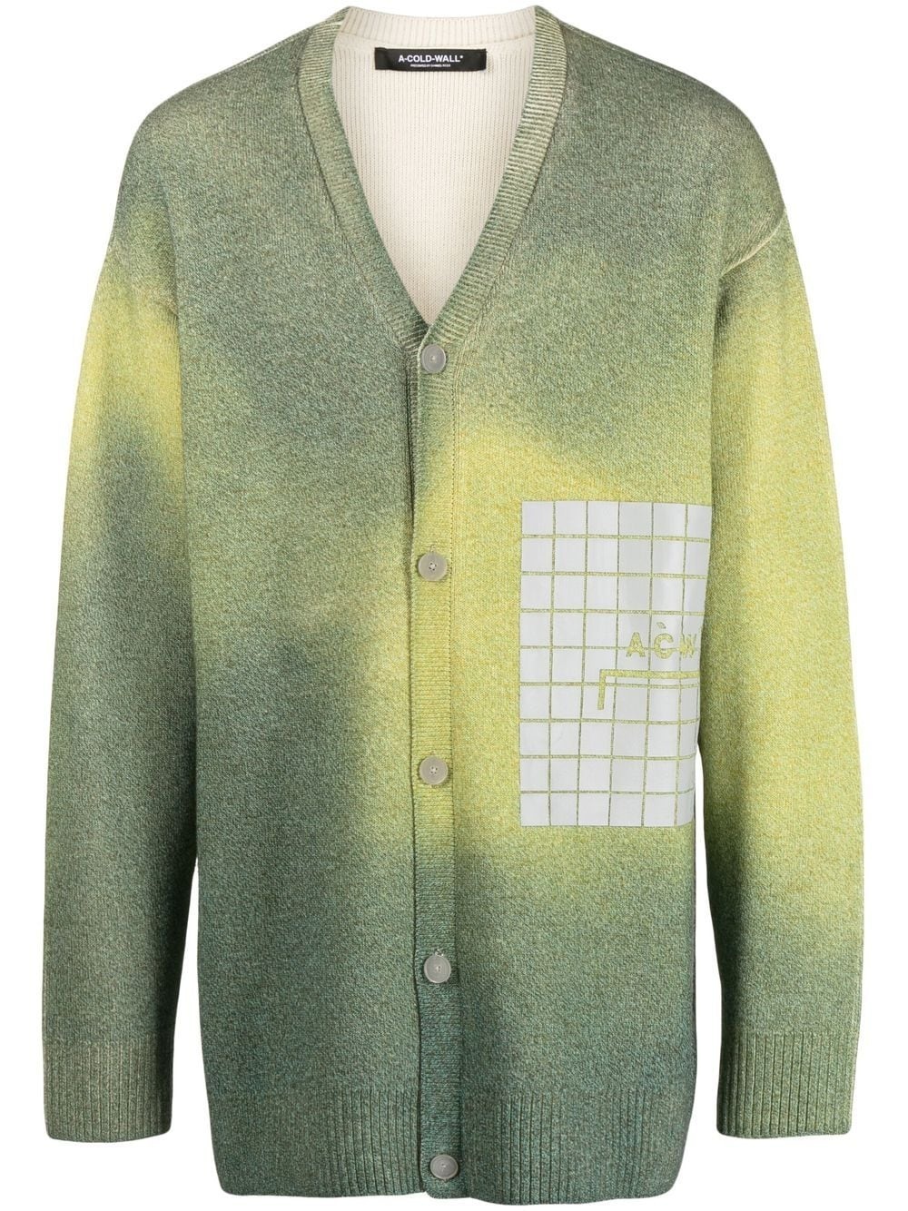 logo-print gradient cardigan - 1