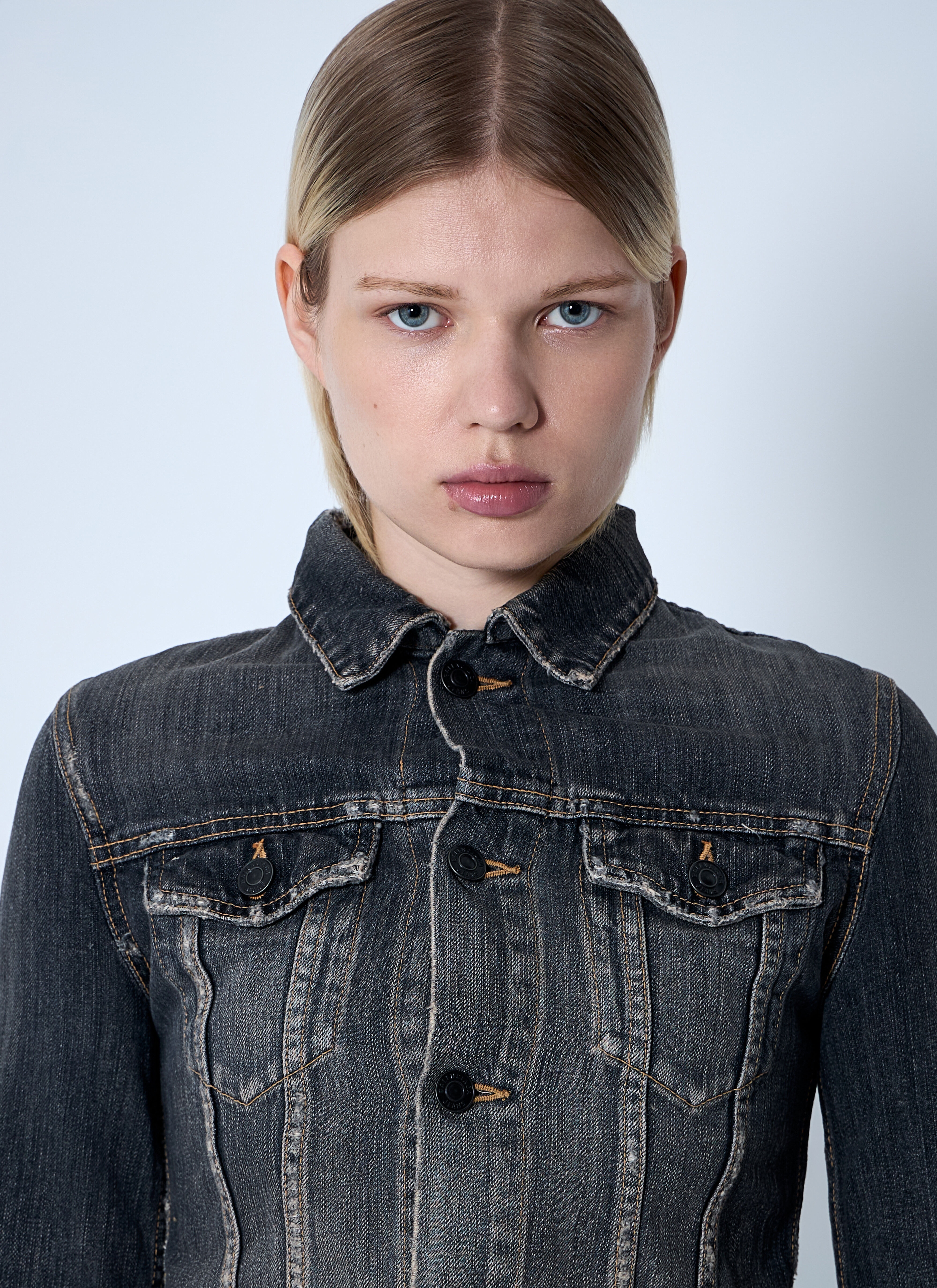 Lace-Up Denim Jacket - 5