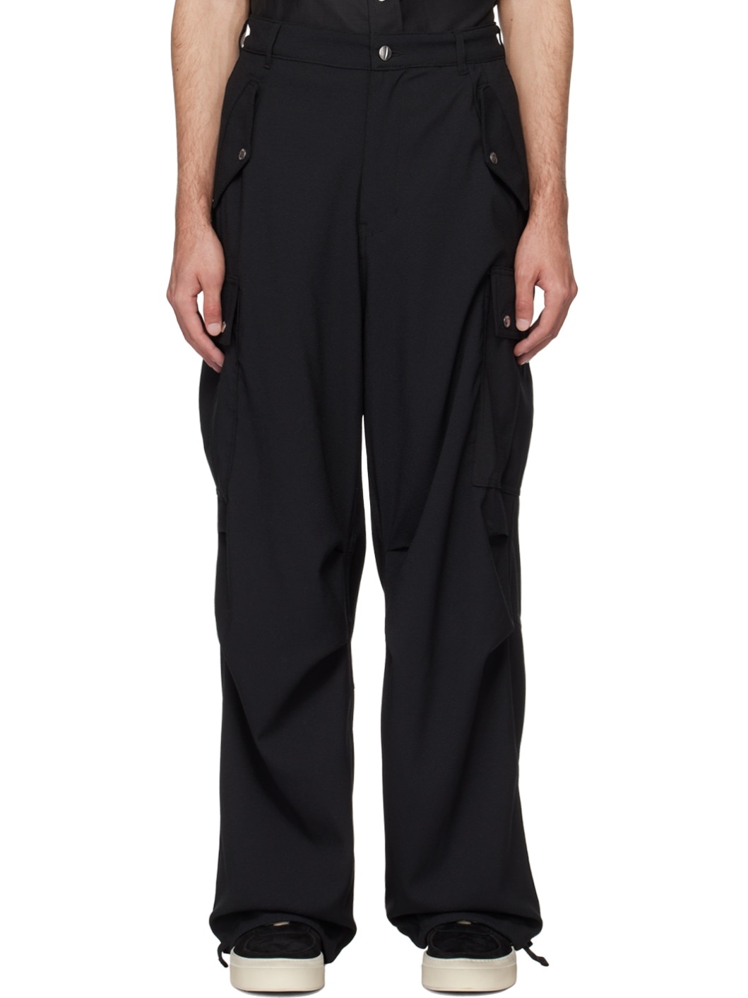 Black Four-Pocket Cargo Pants - 1
