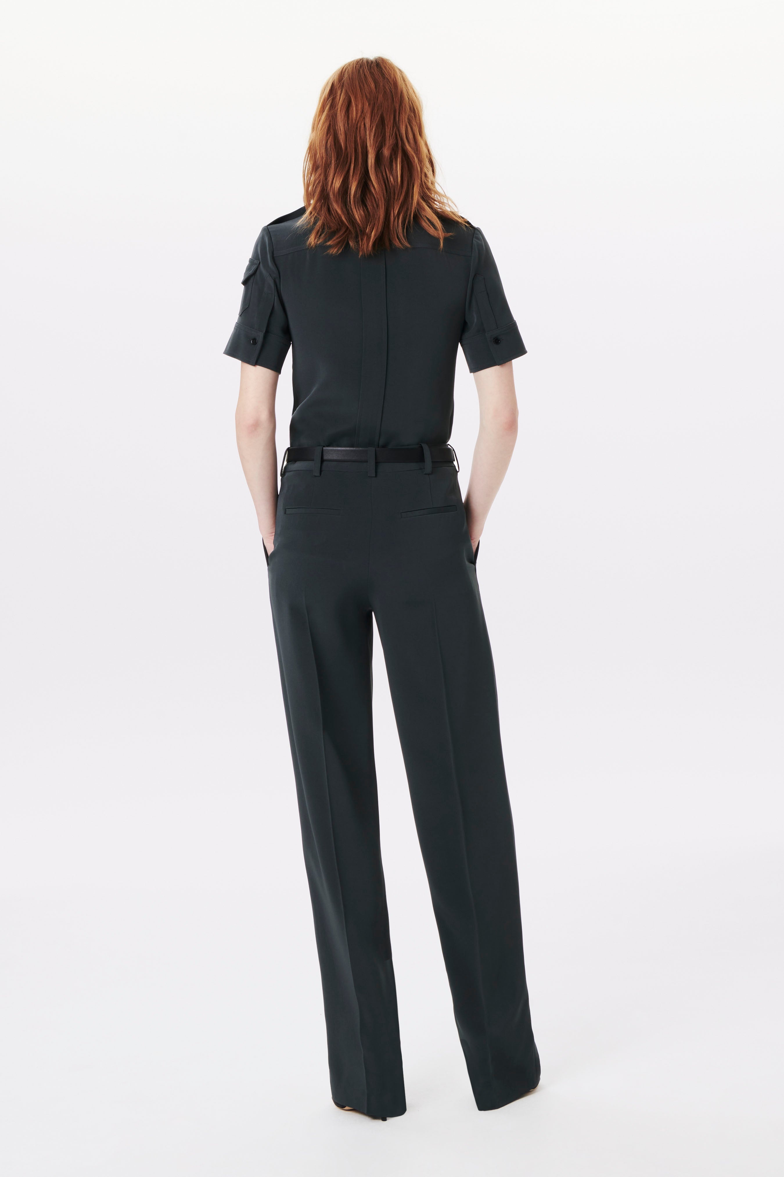 Single Pleat Trouser in Steel Grey - 4