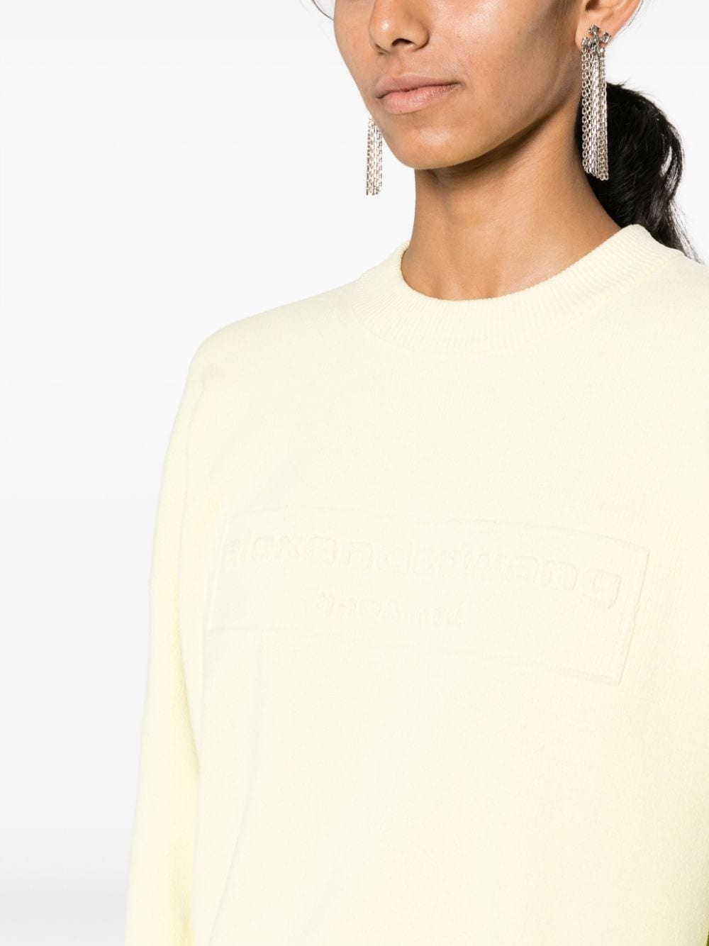 logo-embossed fine-knit sweatshirt - 5