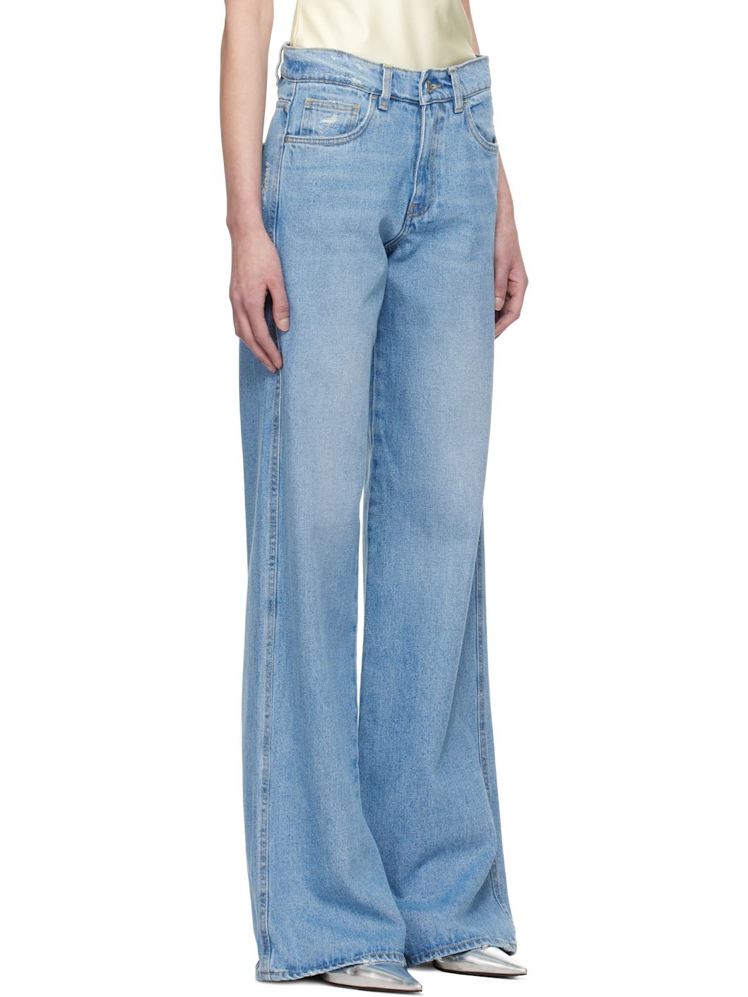 Blue Wide Leg Jeans - 2