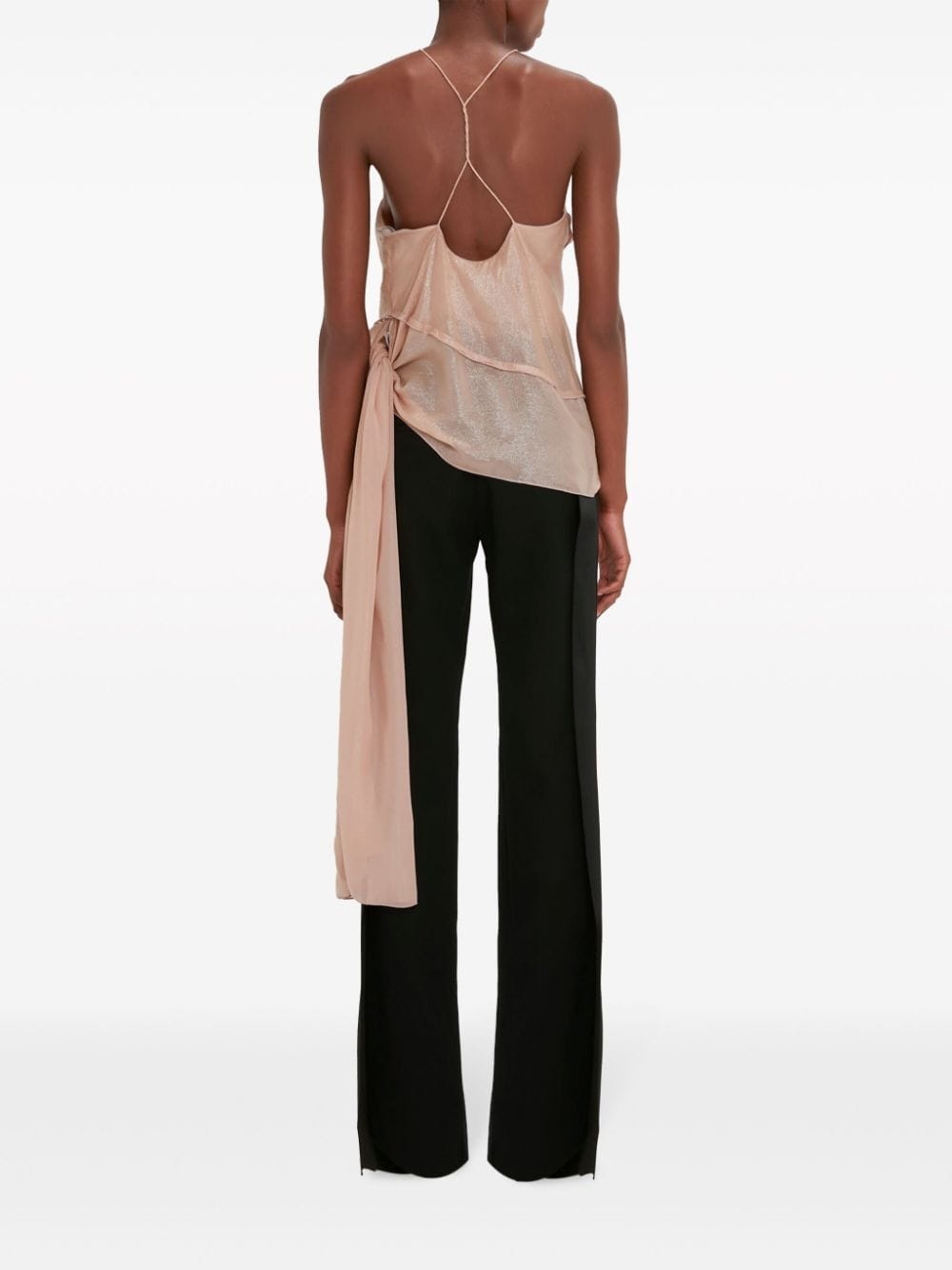 floral-motif lurex top - 4