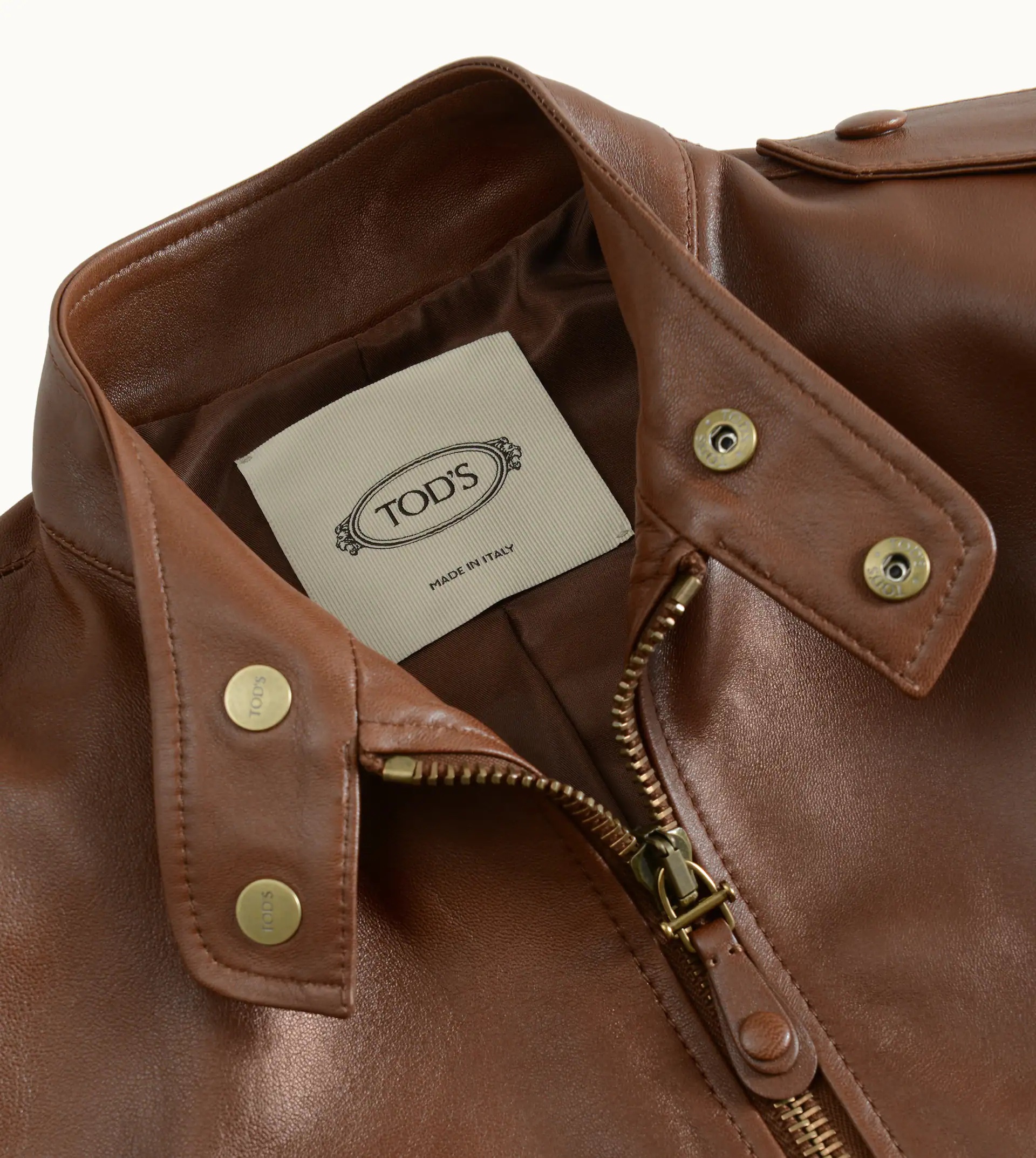 BOMBER IN LEATHER - BROWN - 4
