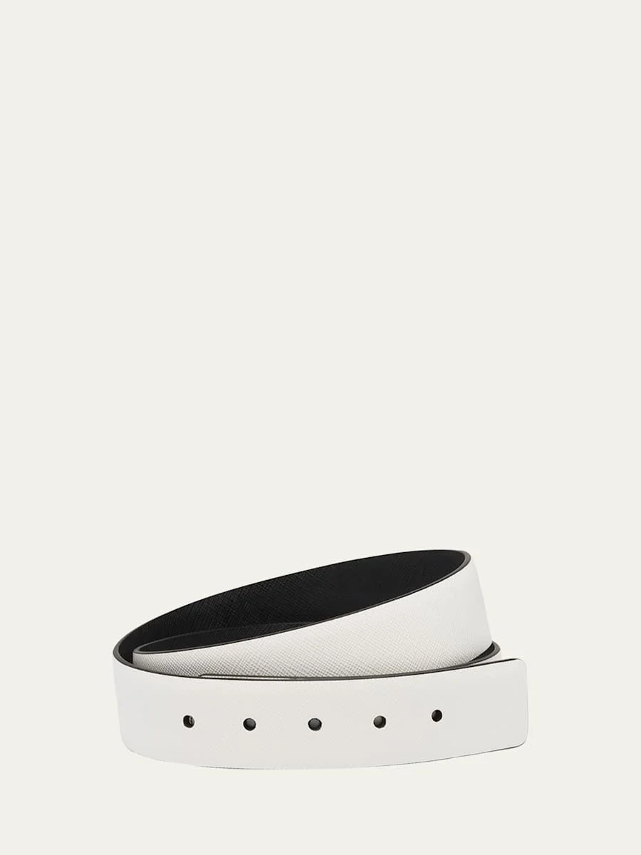 Men's Reversible Saffiano Leather Belt Strap - 1