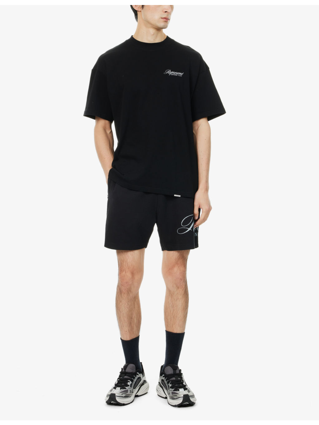 Owners Club Script two-slip-pockets regular-fit cotton-jersey shorts - 2