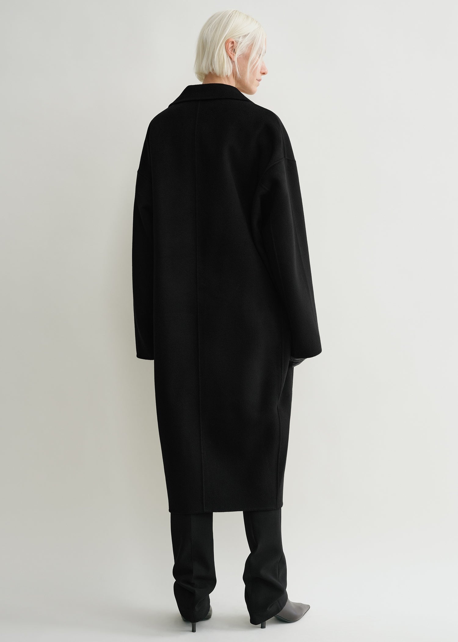 Doublé cocoon coat black - 4