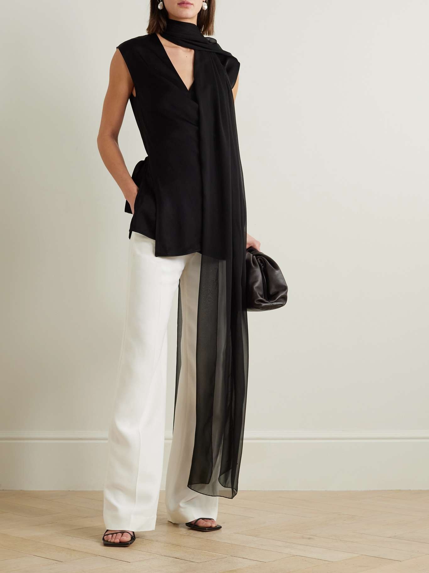 TOTEME｜SLEEVELESS (Twisted satin tie top (242-WRT1454-F Toteme Twisted Satin Tie Top | Liberty