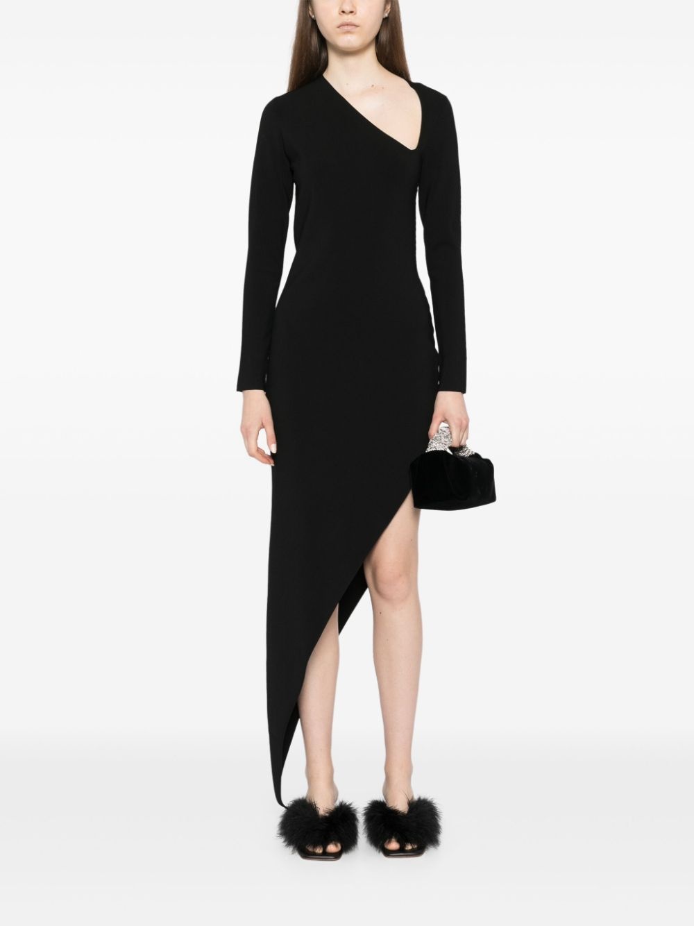 asymmetic midi skirt - 2