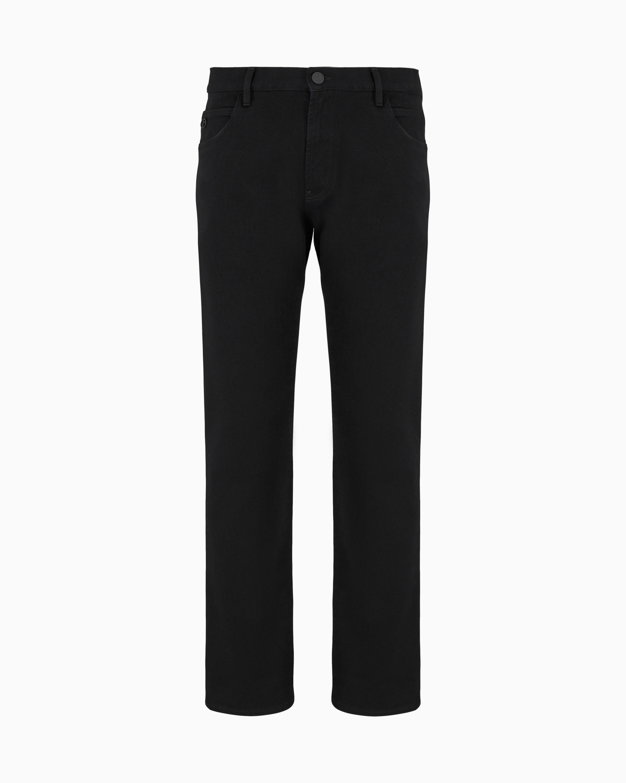 Five-pocket, regular-fit, stretch-cotton denim trousers - 1
