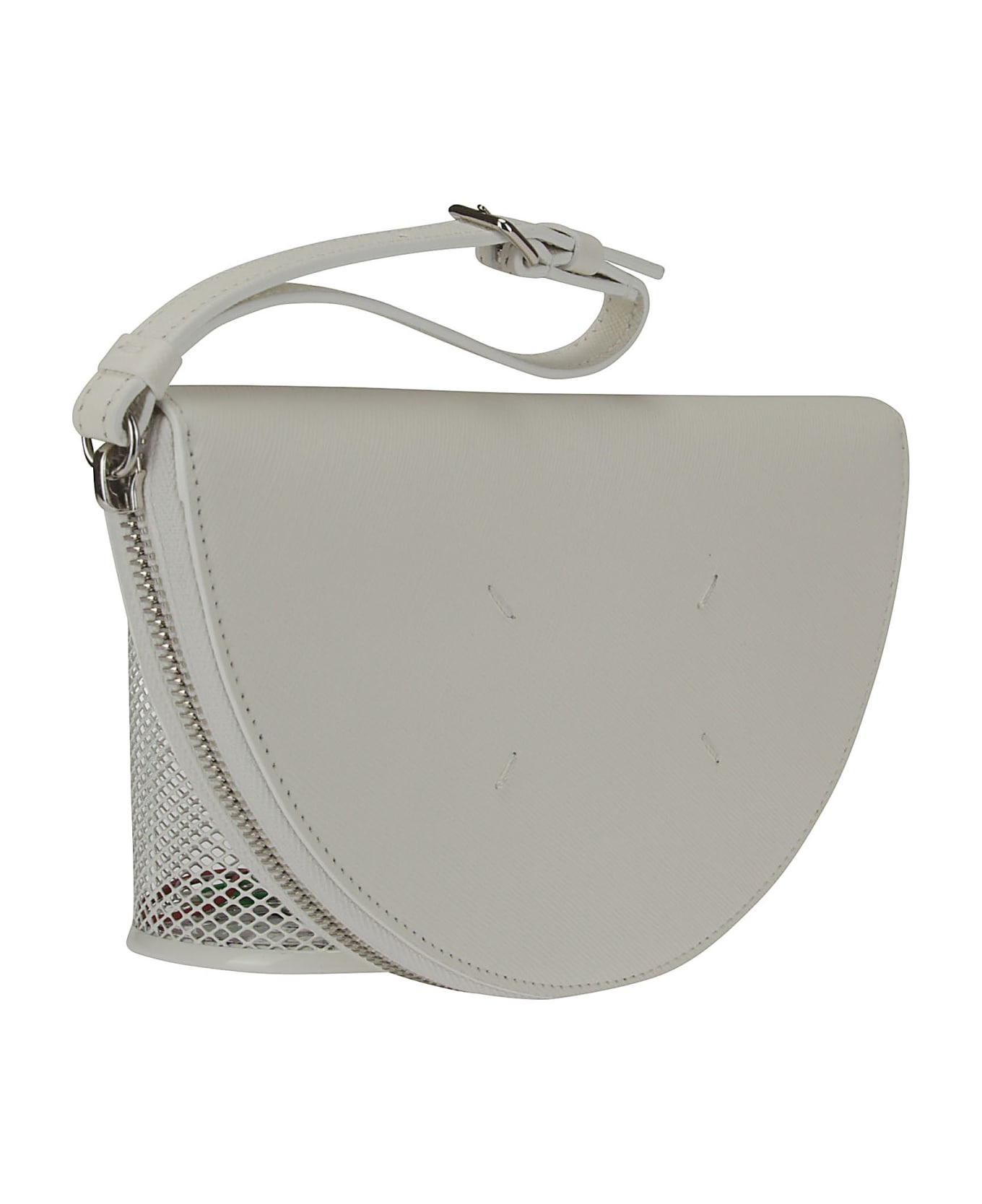 White Saffiano Leather Clutch - 2