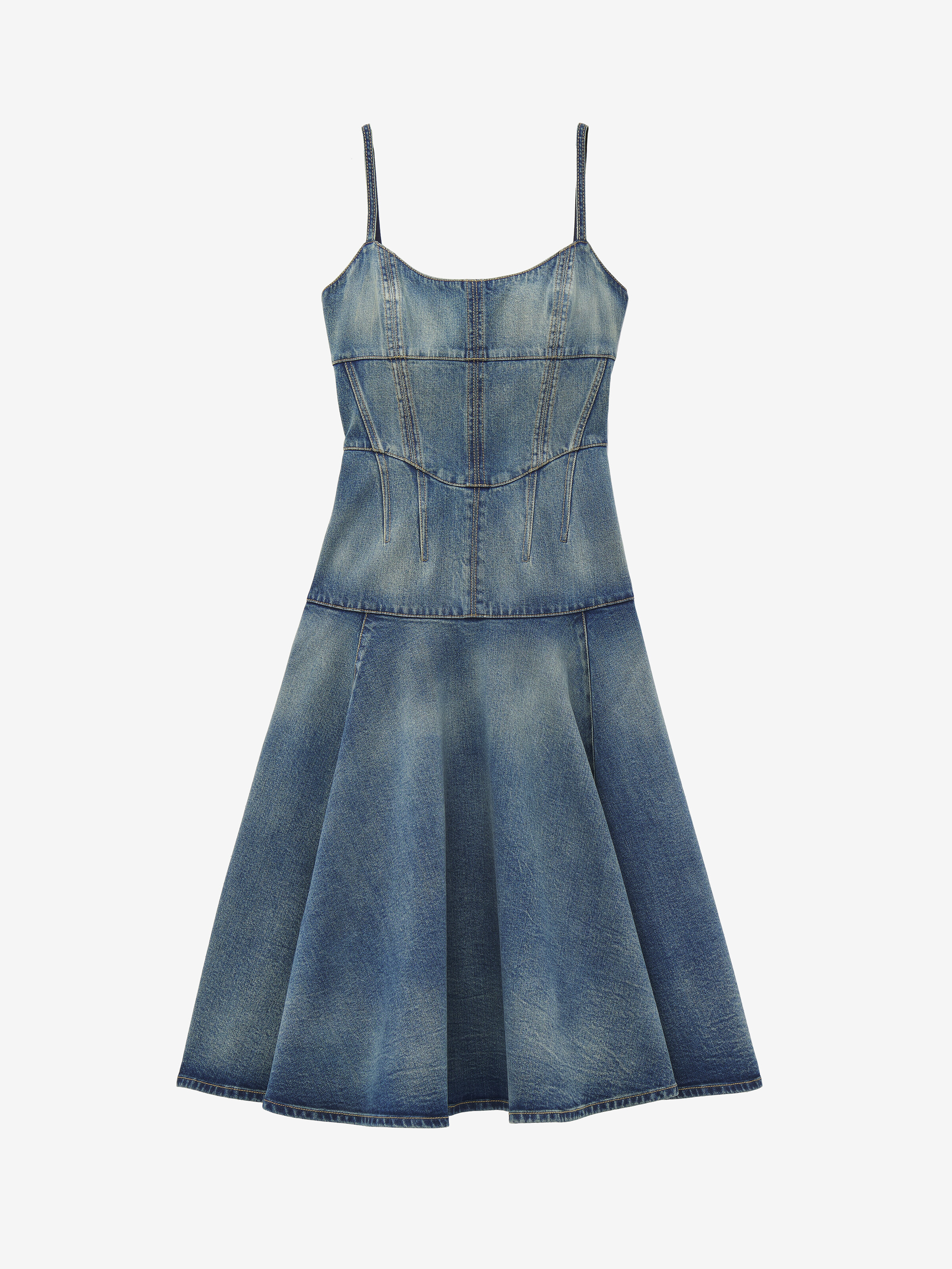 Stonewashed Denim Midi Dress - 1