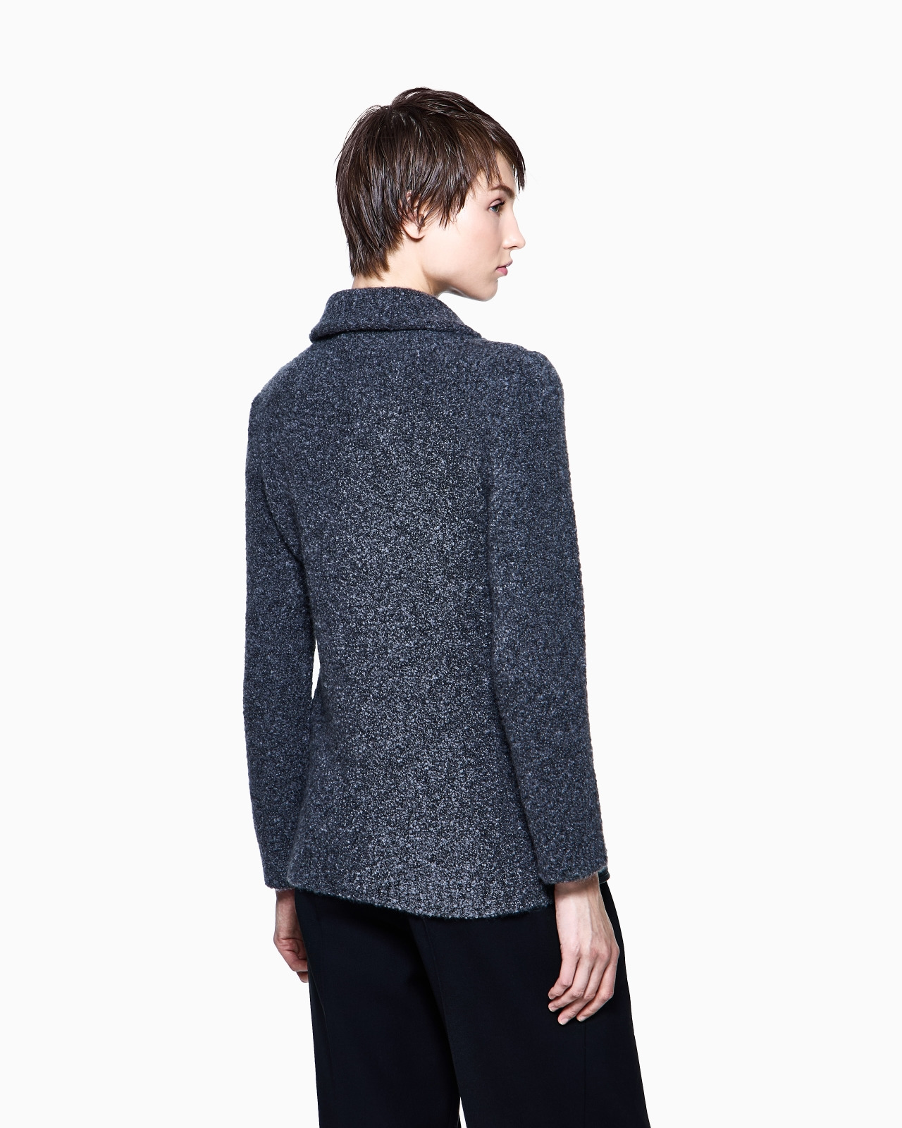 JACKET IN CALFSKIN AND CASHMERE AND SILK BOUCLÉ - 3