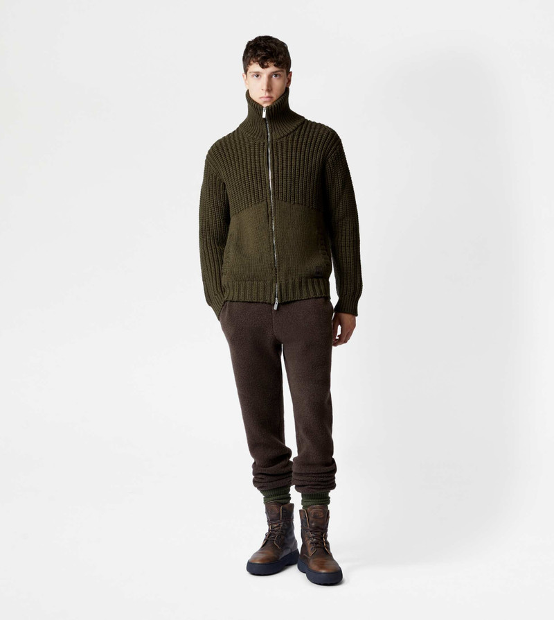 Tod's TOD'S ZIPPED CARDIGAN - GREEN outlook