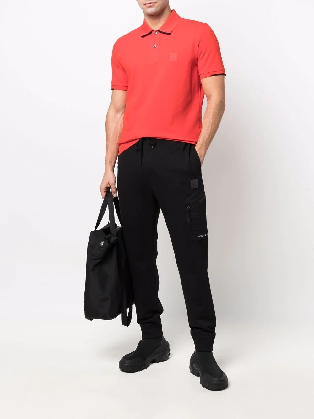 logo patch tapered track pants - 2