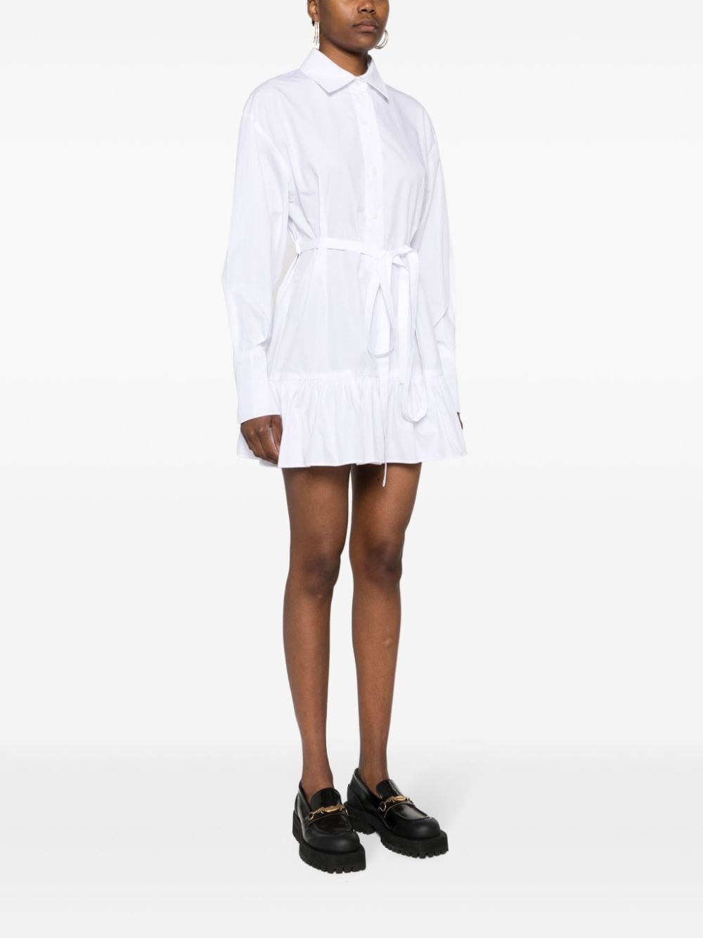 peplum-hem shirt dress - 3