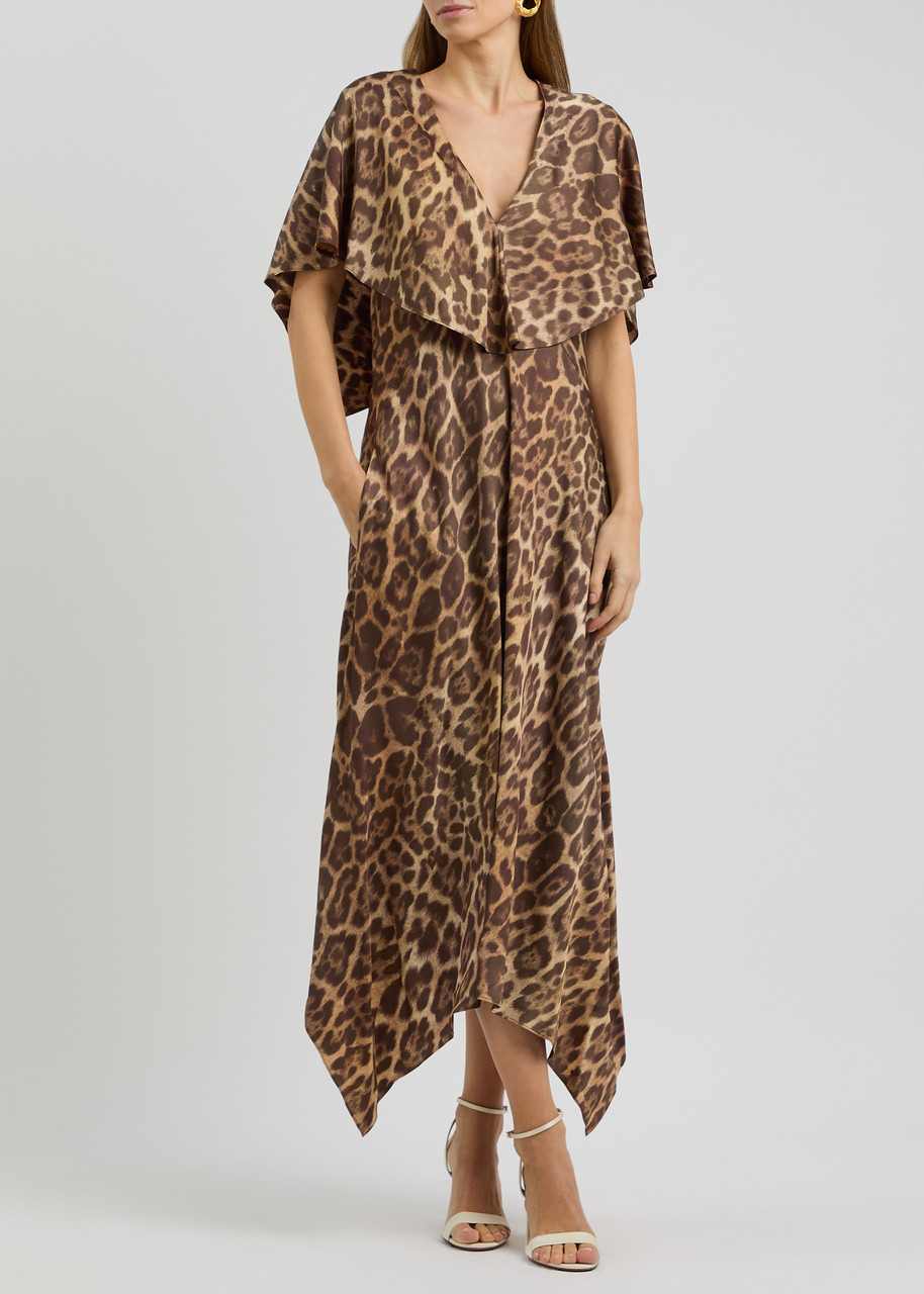Stella Mccartney Leopard-print Satin Midi Dress - 4