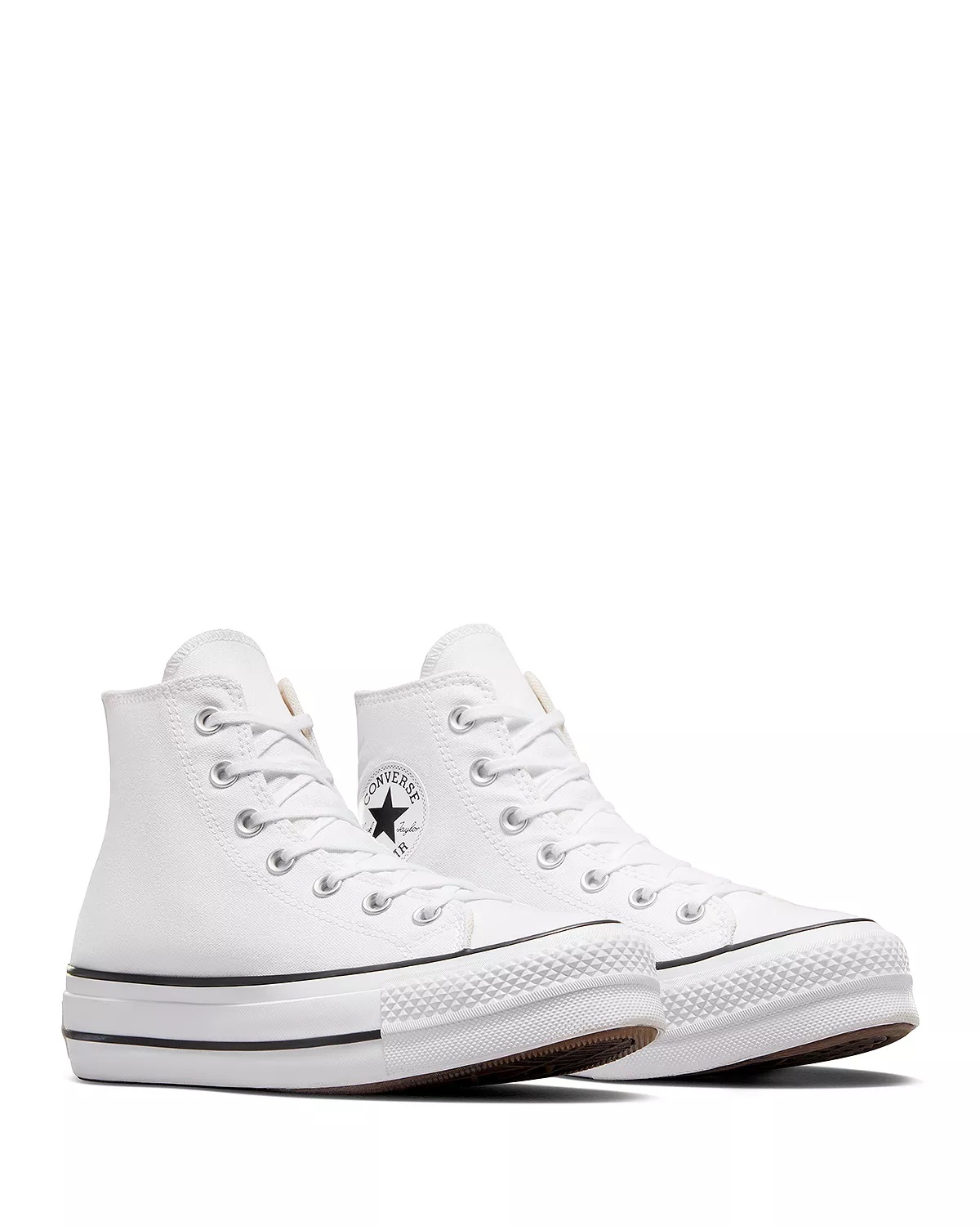 Women's Chuck Taylor All Star Hi Top Black & White Platform Sneakers - 6