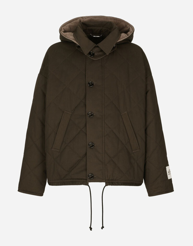 Quilted cotton jacket with hood 1