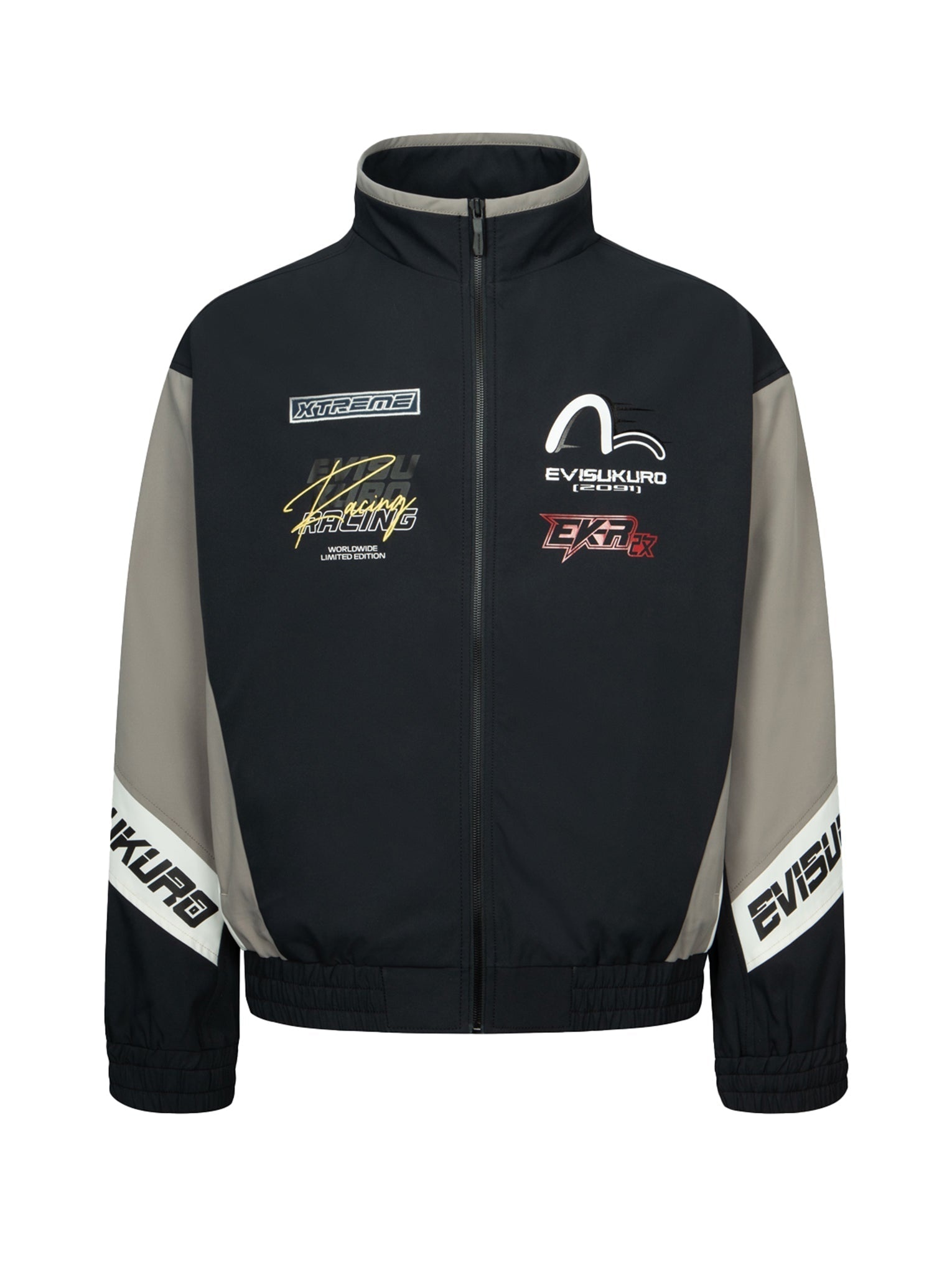 Multi-Logo Print Fashion Fit Racing Jacket - 16