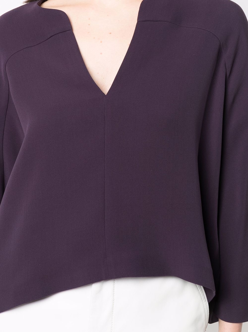 V-neck cropped blouse - 6