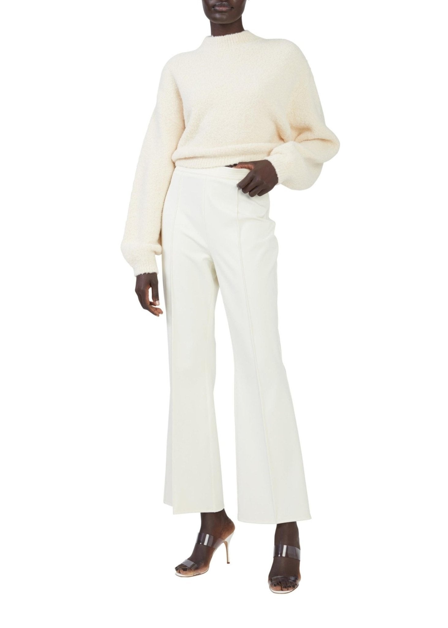 Alpaca Silk Boucle Cropped Sweater - 3