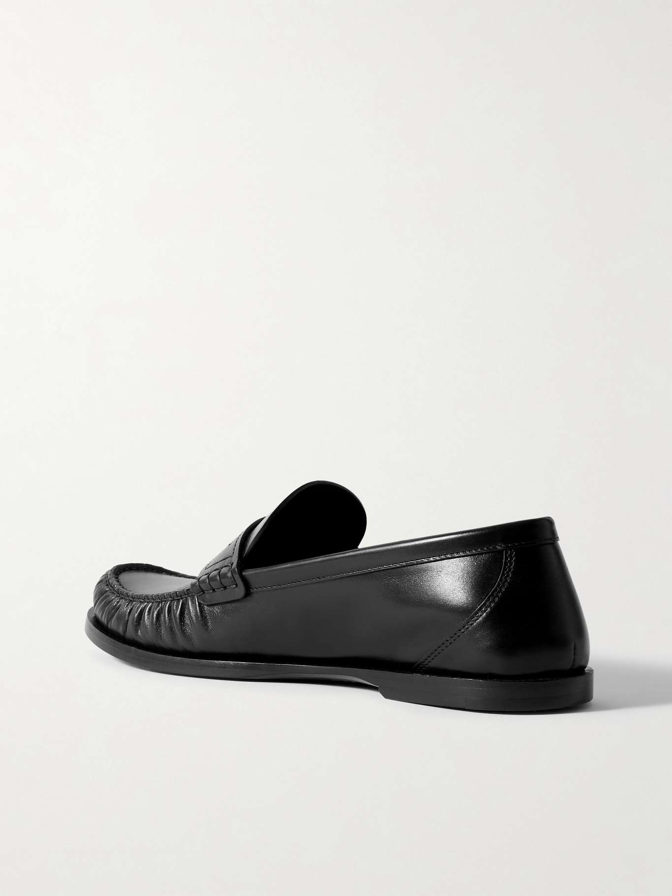 Laurent glossed-leather loafers - 3