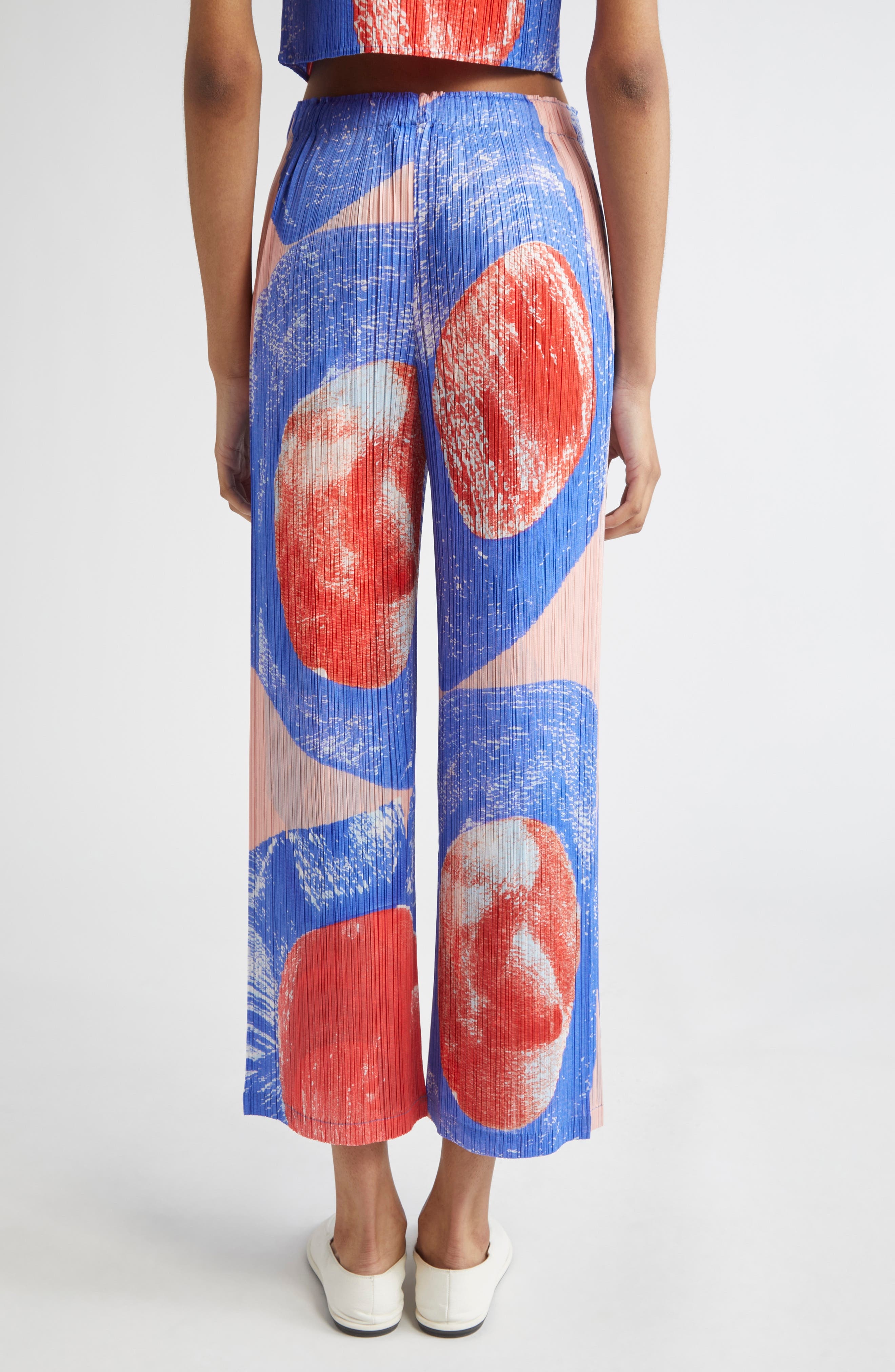 Pleats Please Issey Miyake Backlight Pleated Straight Leg Pants in Red at Nordstrom - 3