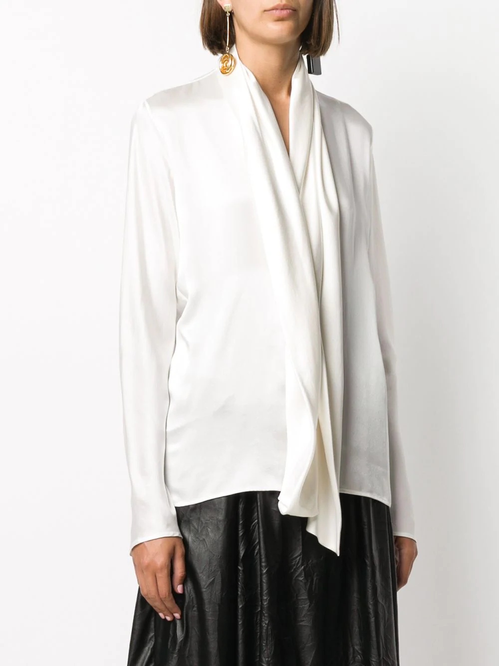 draped panel blouse - 3