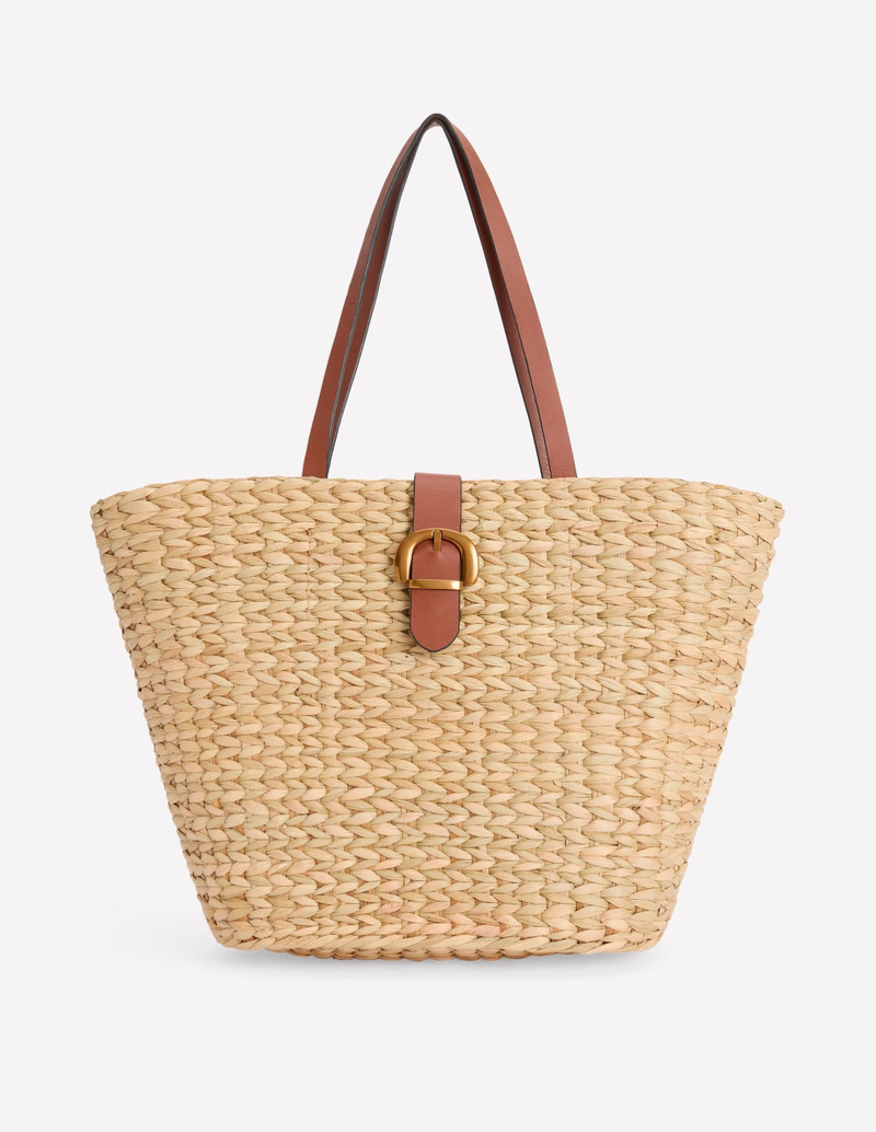 Buckle Tote-Natural Raffia 1